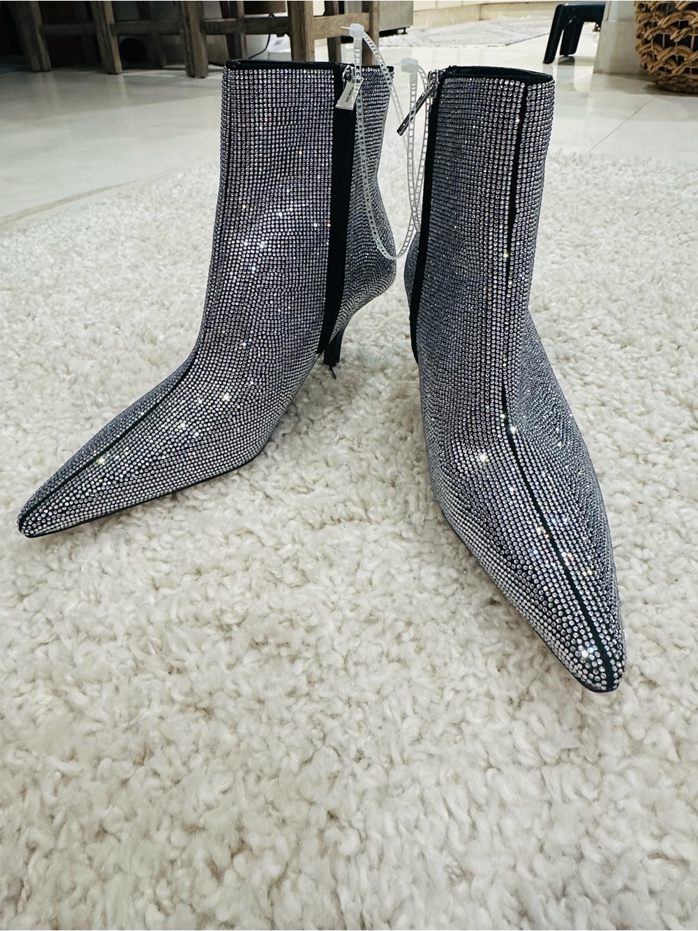 NEW Michael Kors Selina Crystal Pointed Toe Booties Sparkle Glam Size 9.5 - Picture 5 of 13